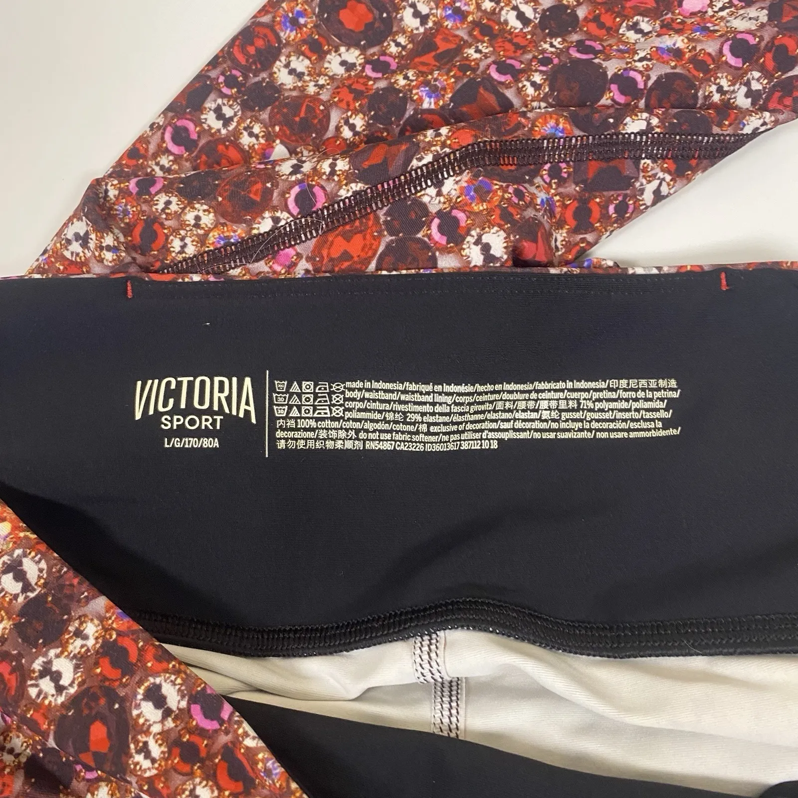 Victoria's Secret Knockout Jewel Print Leggings Womens Yoga High Rise Size Large - Image 3