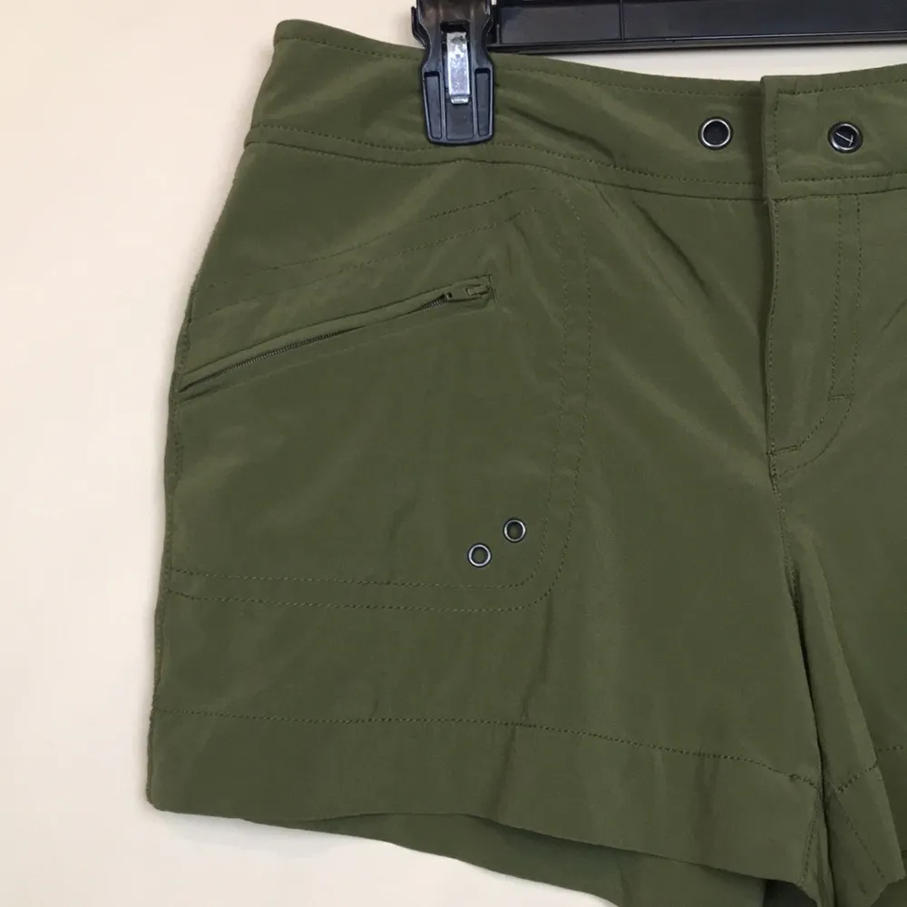 Athleta Women’s Breeze Olive Green Ventilated Athletic Athleisure Shorts - Image 3