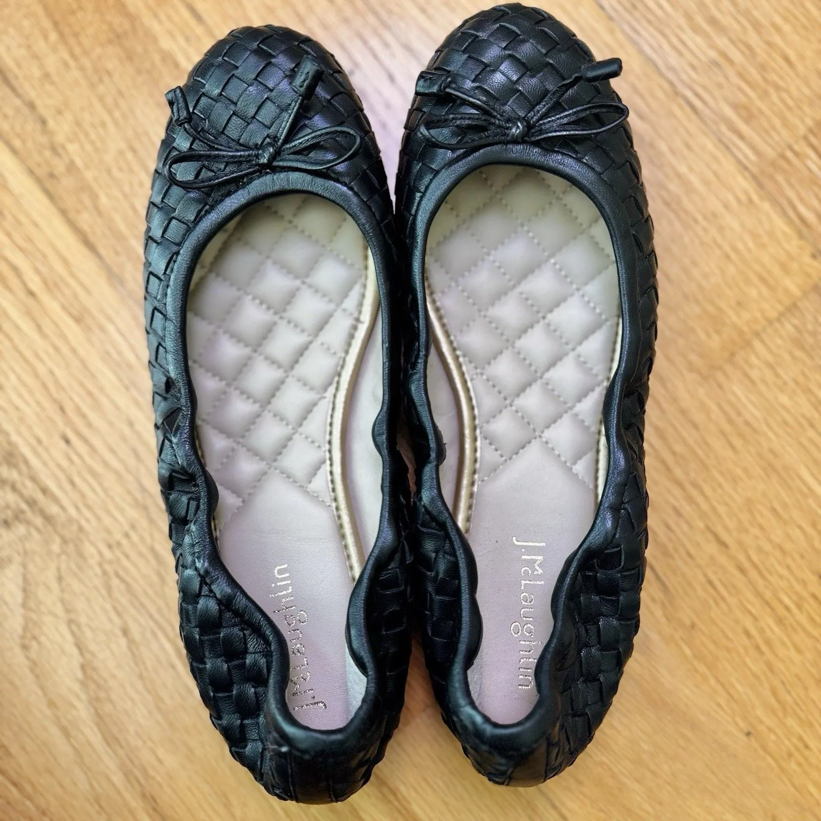 J. McLaughlin Women's Mercer Woven Leather Ballet Flats Shoes Black Size 6M - Image 16