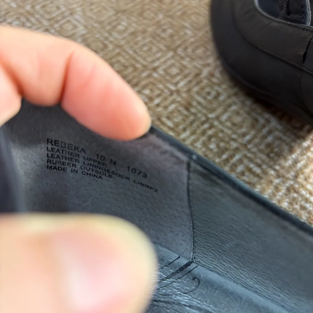 Abeo Womens Rebeka Mary Jane Pump Sz 10N Neutral Block Heel Black Leather Comfy - Image 5