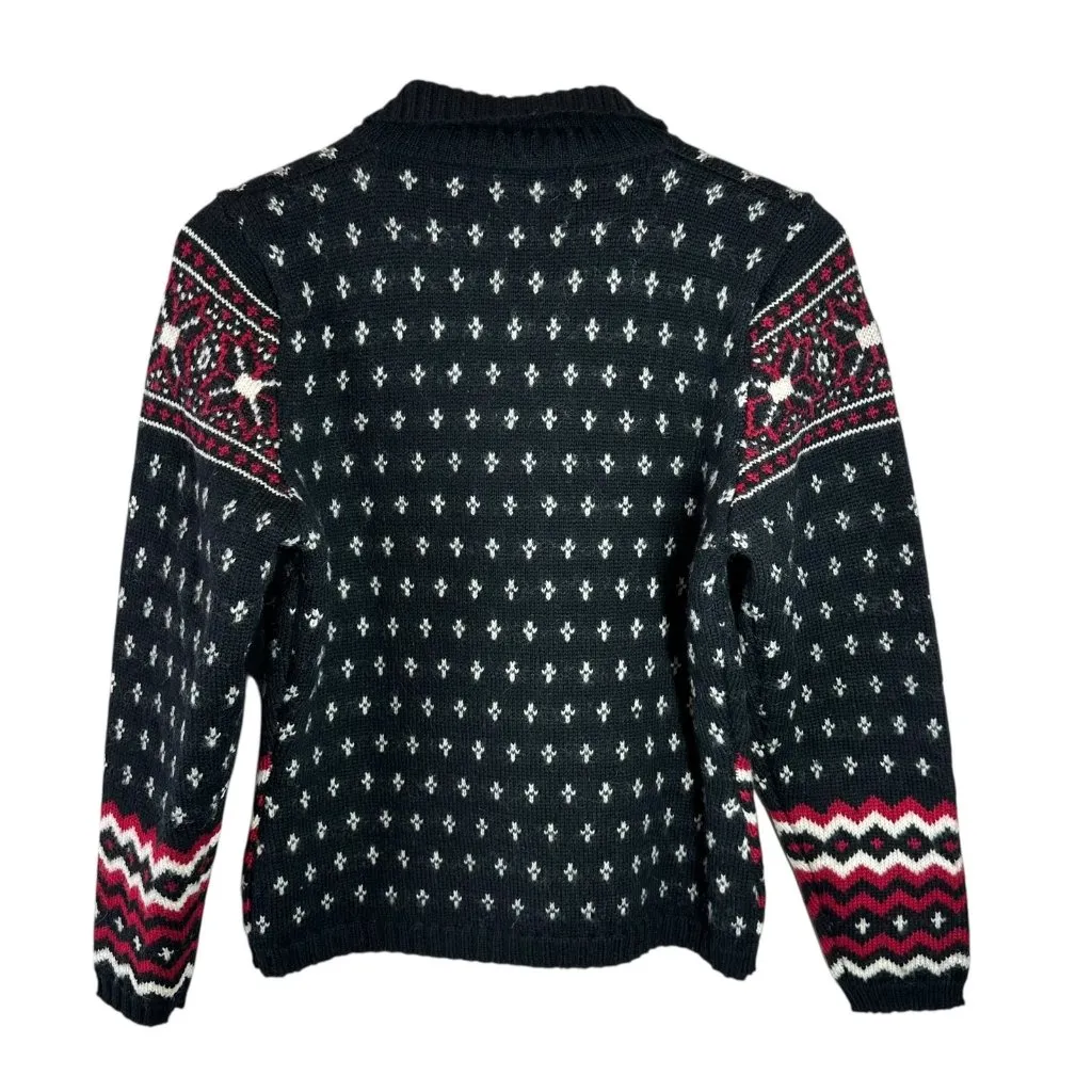 Vintage Black/Red Fair Isle Zip - Image 5