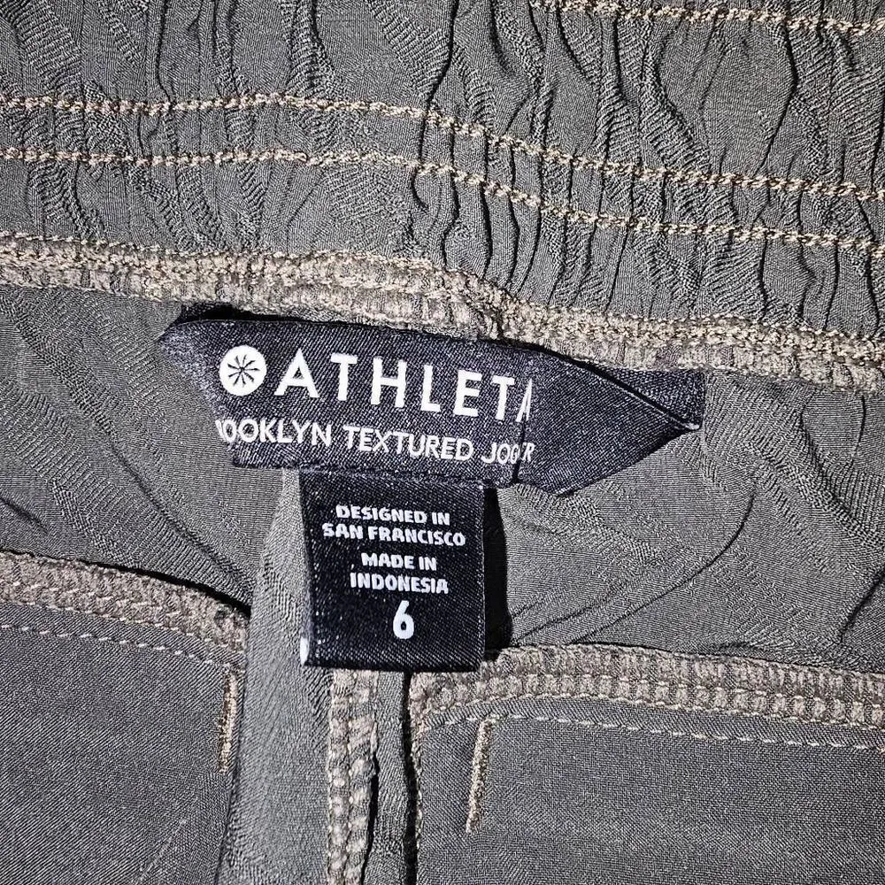 Athleta Womens Olive Green Brooklyn‎ Textured Jogger Pants 6 - Image 6