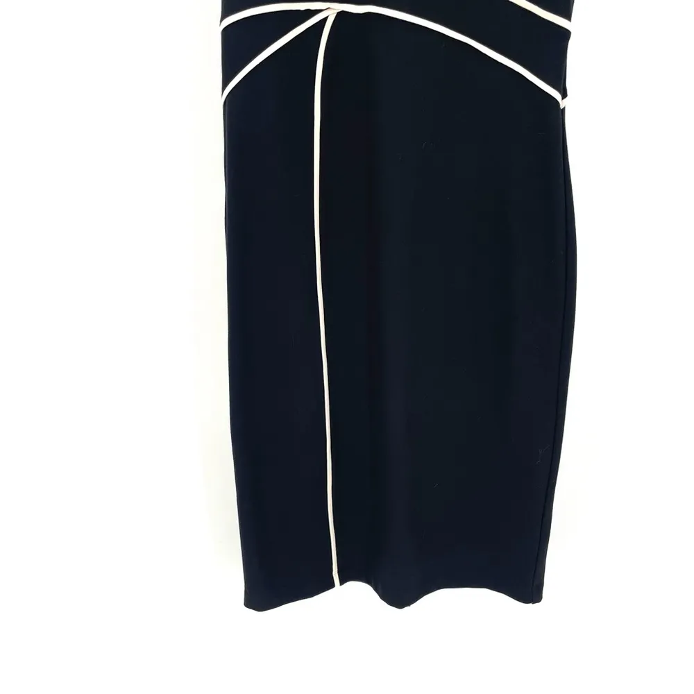 Anthropologie Maeve Catalina Black White Pencil Business Sheath Sleeveless Dress - Image 5