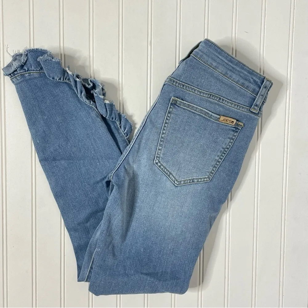 Joe’s Jeans The Icon Mid Rise Skinny Ruffle Ankle Percy - Image 4