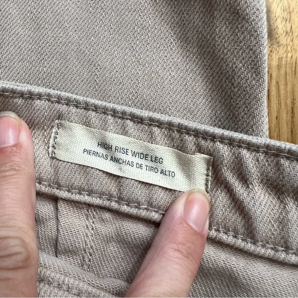 Universal Thread High Rise Wide Leg Pants Size 8R Beige Taupe - Image 3