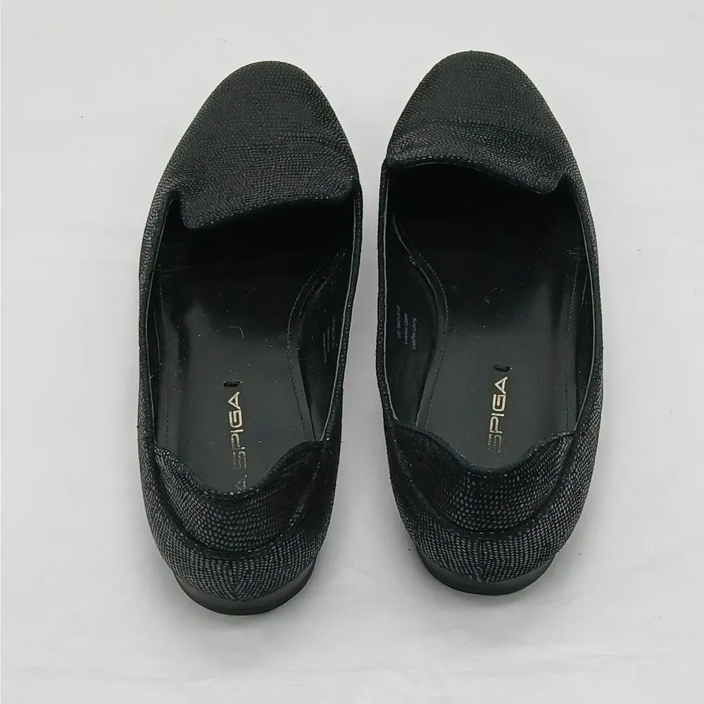 Via Spiga Womens Loafers Size 7M Black Leather Slip On Flats Casual Shoes - Image 7