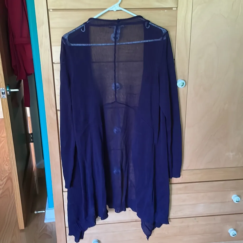 DESIGN HISTORY Long Purple Open Cardigan - Image 4