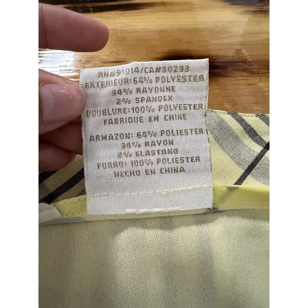 EP PRO Women Size 8 Yellow Gray Plaid Rayon Blend Lined Skort Sexy Party College - Image 6