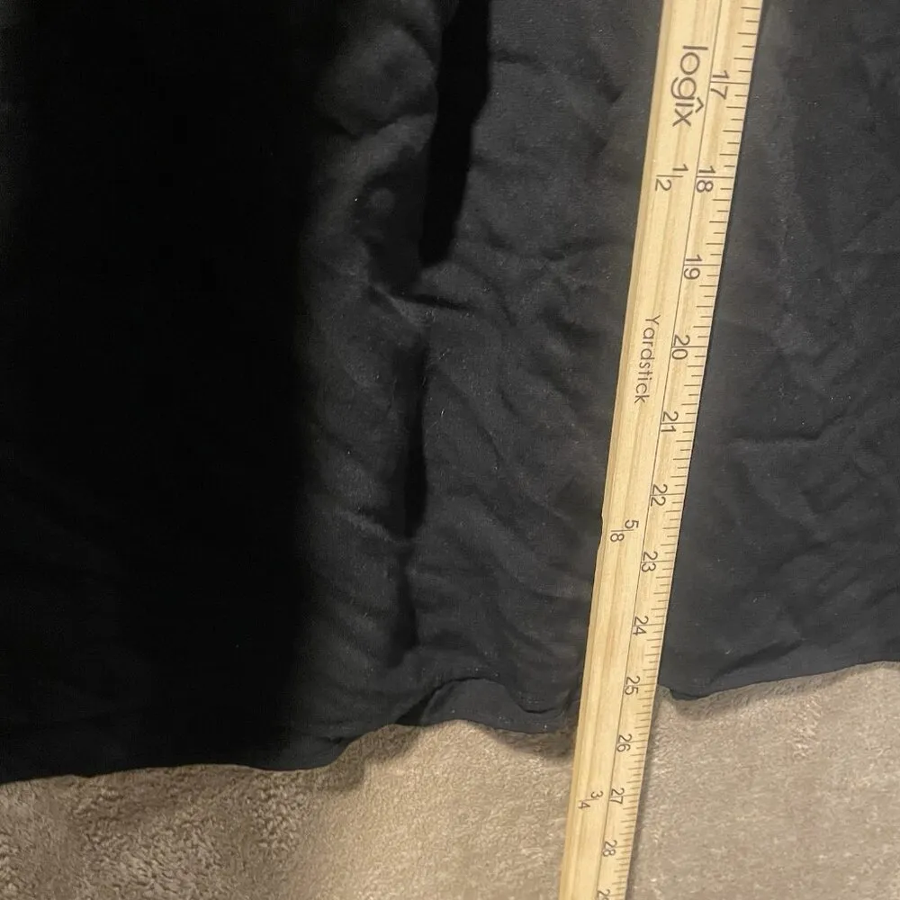 Uniqlo Shirt Womens Medium Black Tunic Vneck Long Sleeve Relaxed Modest Basic - Image 6