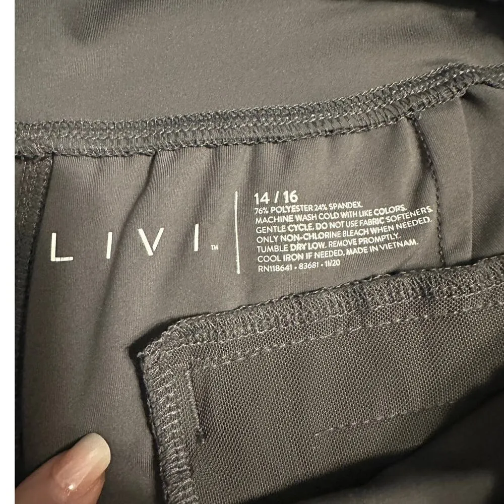 LIVI Active Lane Bryant Gray Athleisure Pants Women's Plus Size 14/16 Drawstring - Image 4