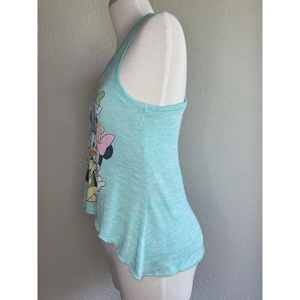 Mickey Gang Characters Racerback Tank Top Light Weight XSmall AquaMarine - Image 5