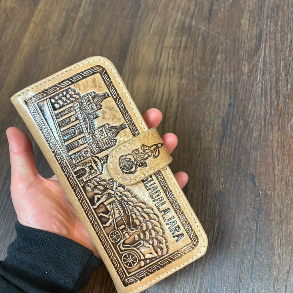 Vintage Mexican Tooled Leather “ Guadalajara” Wallet - Image 4