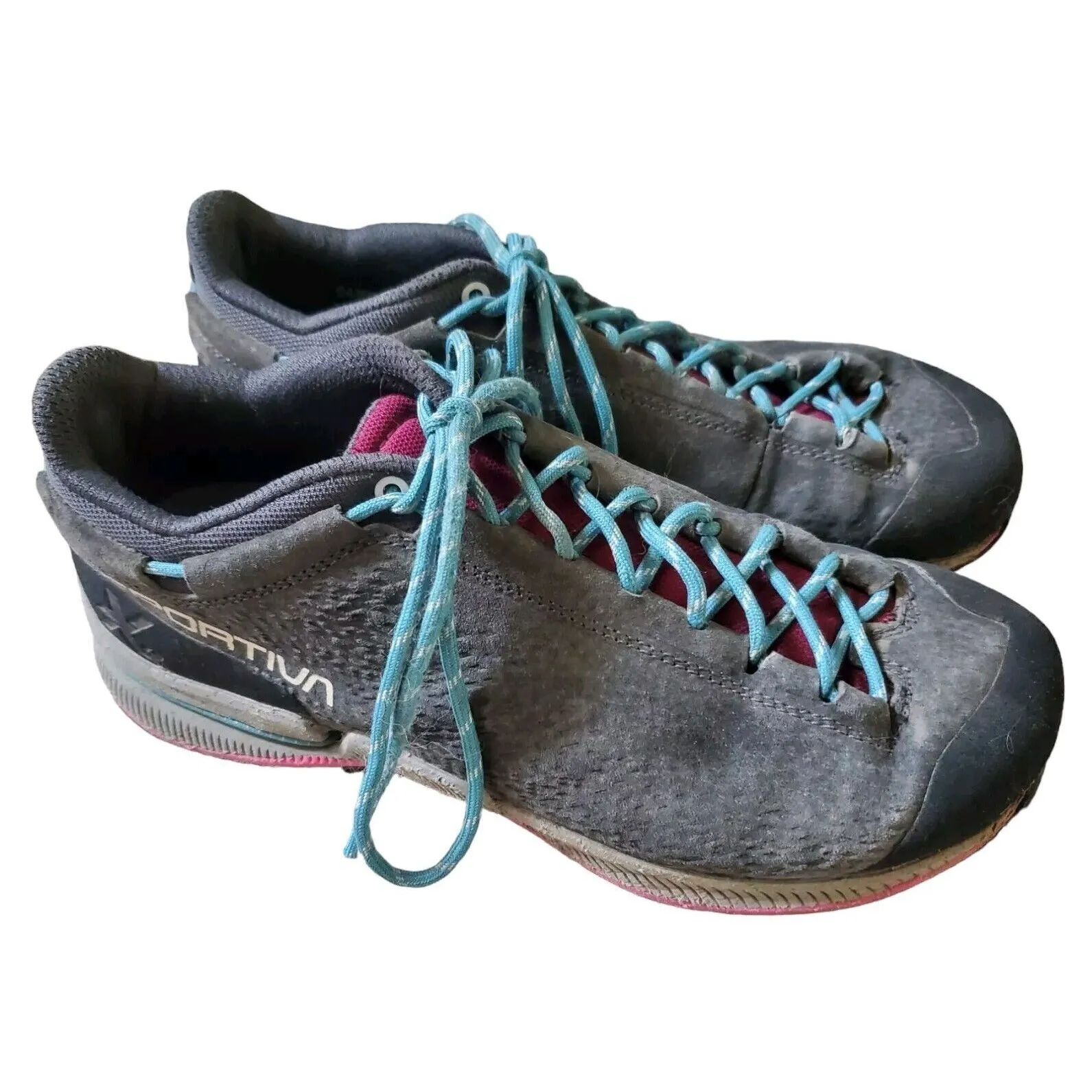 La Sportiva TX2 EVO Women 7 US Grey Leather Low Hiking Shoes Vibram Soles FLAWS - Image 2