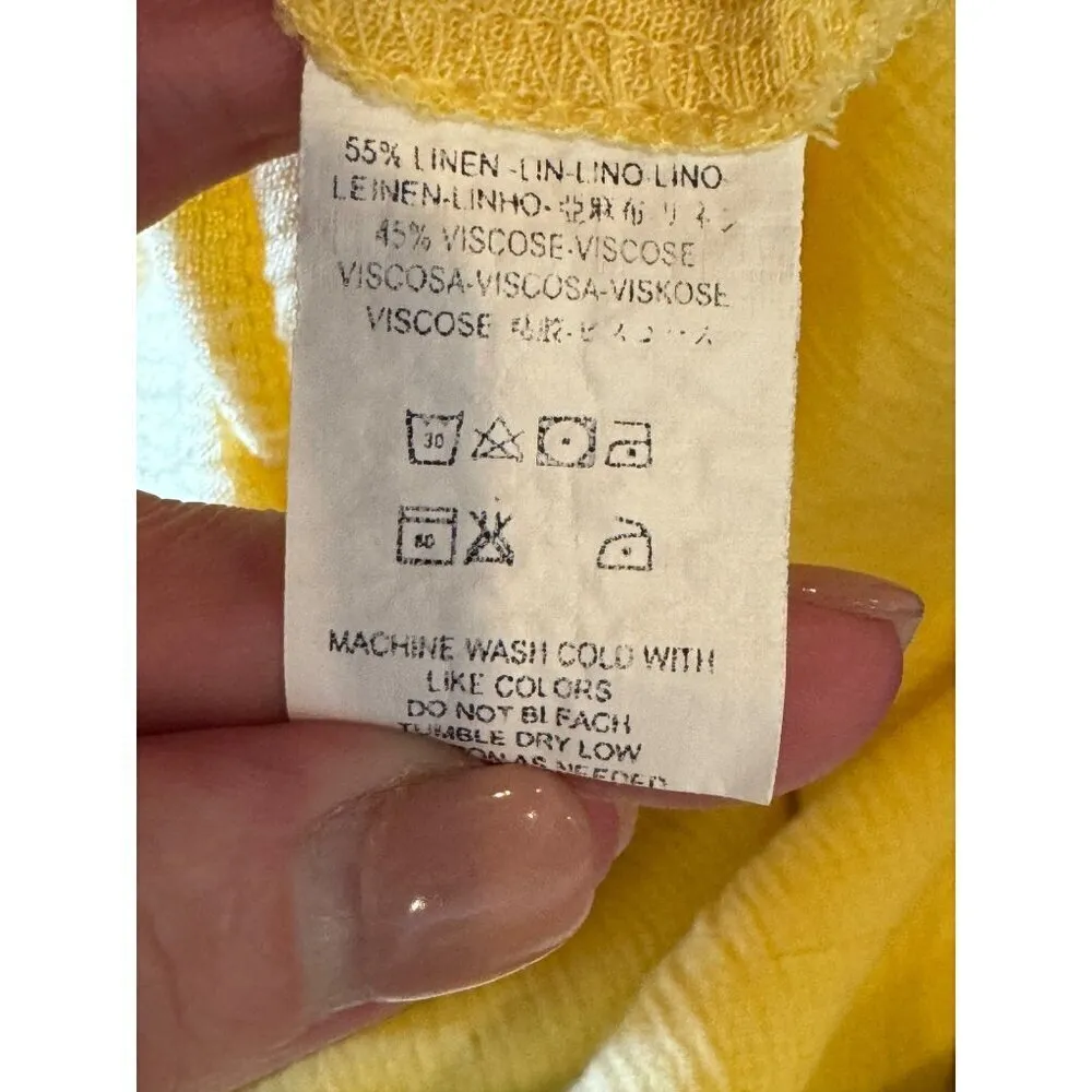 Jens Pirate Booty Dress Women Large Yellow Sunshine Crinkle Ipanema‎ Shirt Midi - Image 12