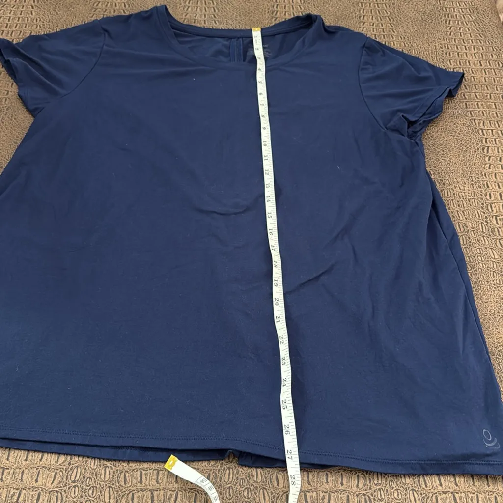 Cuddl Duds Flexwear Navy Blue Short Sleeve Top Women’s 1X - Image 4
