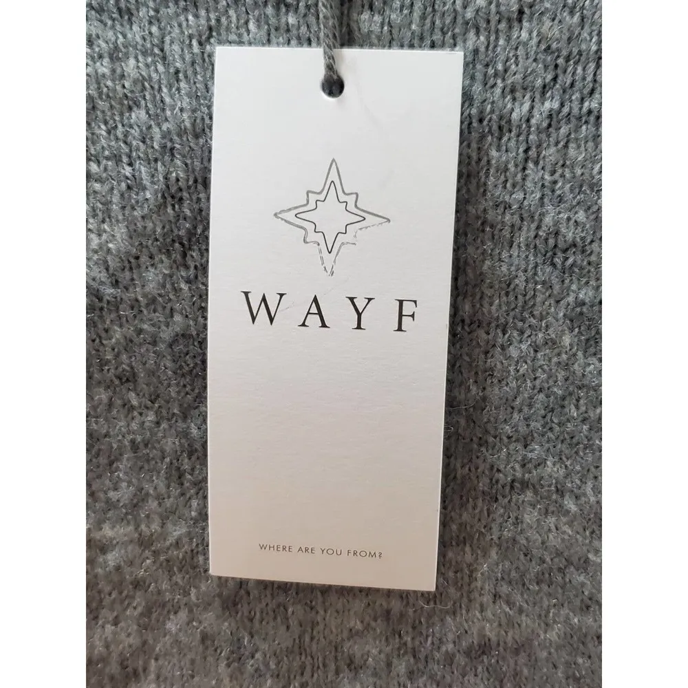 Wayf Gray Acrylic Long Sleeve Mock Neck Tie Waist Pullover Knit Sweater Size S - Image 7