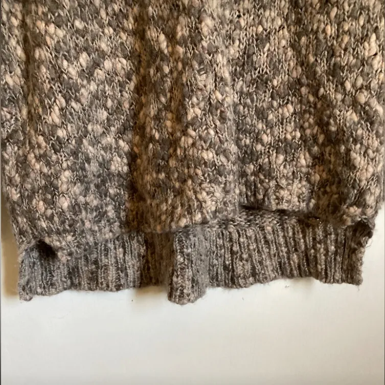 J. Jill Brown Multicolor Popcorn Knit Wool Blend Long Sleeve Sweater - Image 6