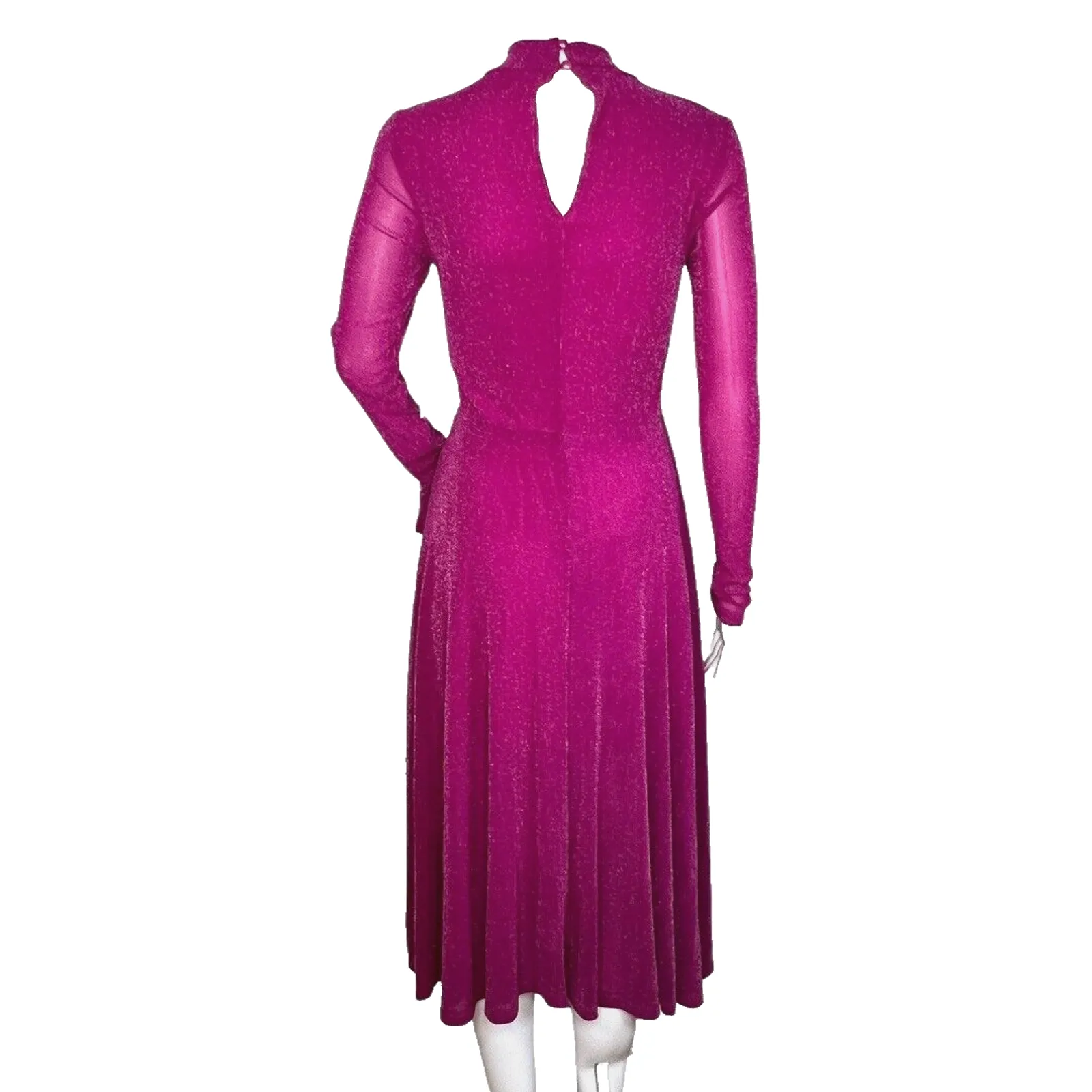 American Rag Dress Juniors 3 Pink Shimmer‎ Fit & Flare Mock Retro Boho Bohemian - Image 4