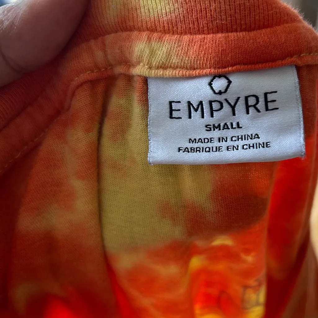 Retro Boho Celestial Empyre Sloane Sunflowers Eye Tie Dye Graphic Tee Size Small Orange - Image 5