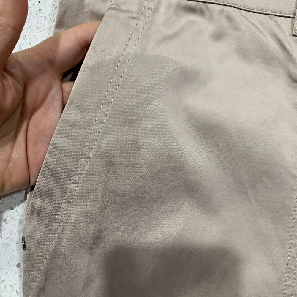 Lafayette 148 New York Size 16 Fulton Champagne Beige Shiny Pant Pockets Women's - Image 5