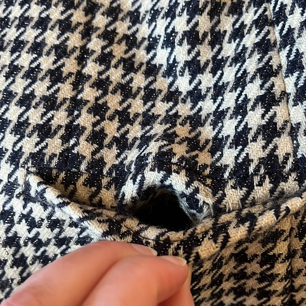 Jones New York vintage black and cream houndstooth tweed collarless wool blazer - Image 9