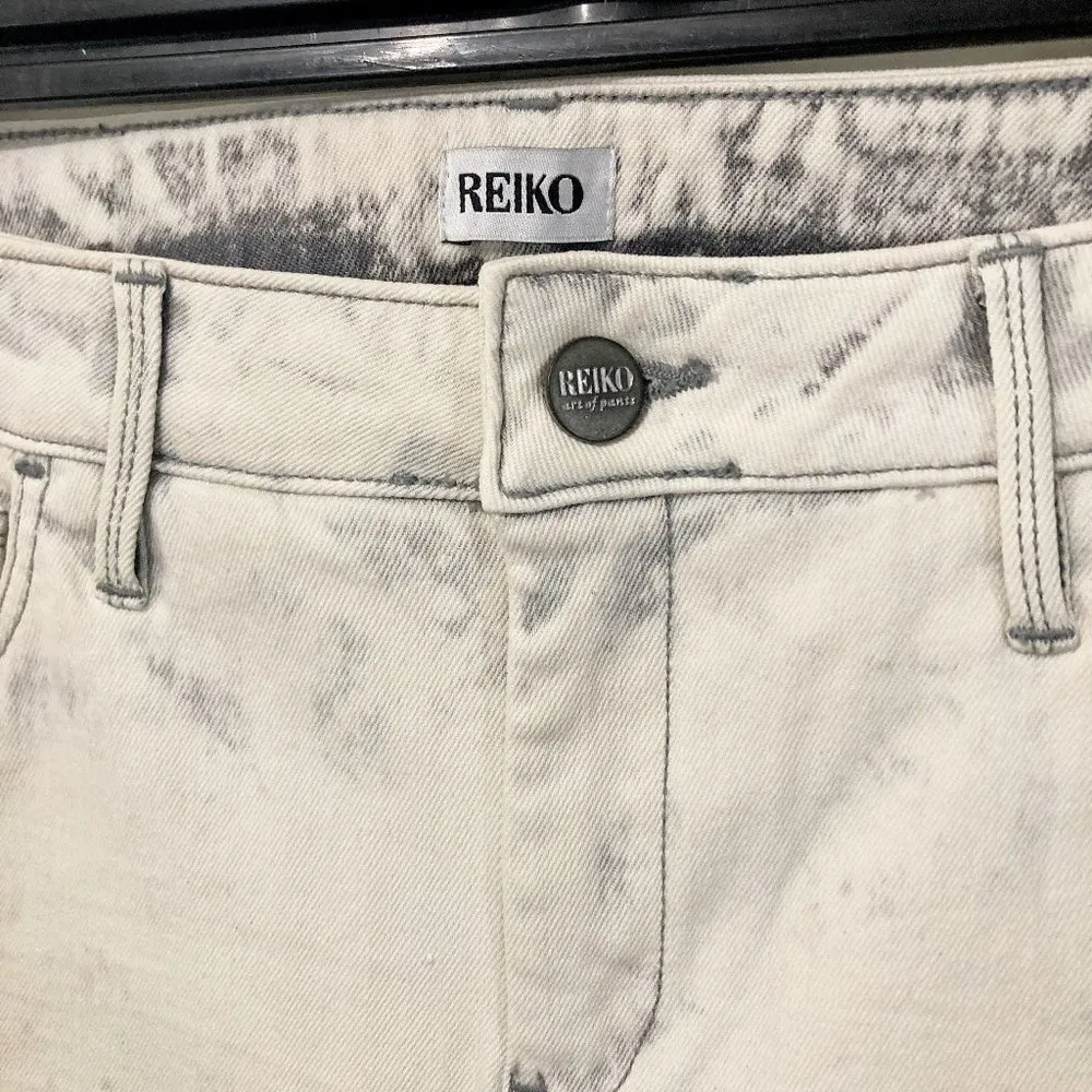 Reiko women's size 26 bleach white distressed LENNO stretch denim skinny jeans - Image 6