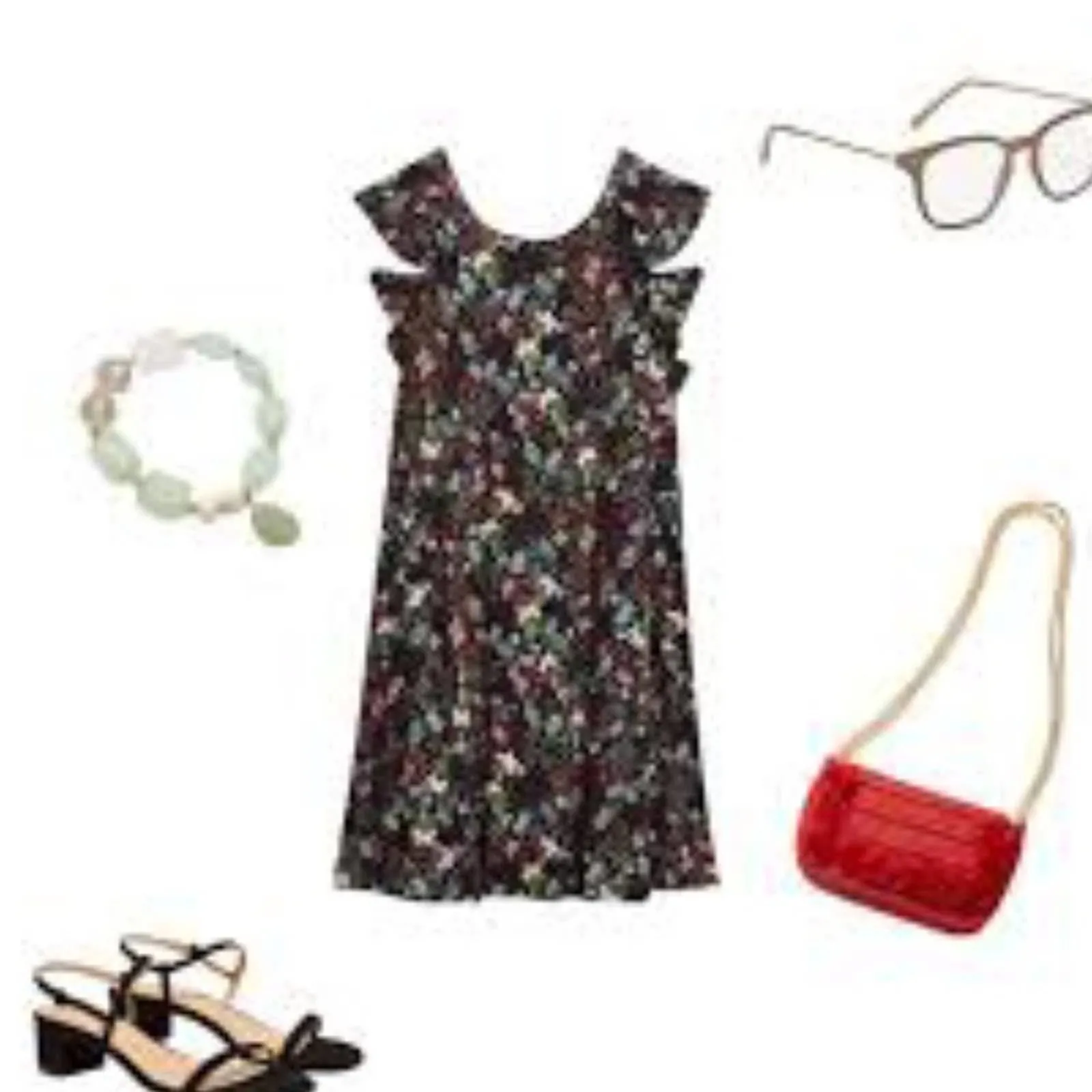 Ann Taylor LOFT Womens Garden Ruffle Sleeveless Swing Dress Navy Size XS - Image 5