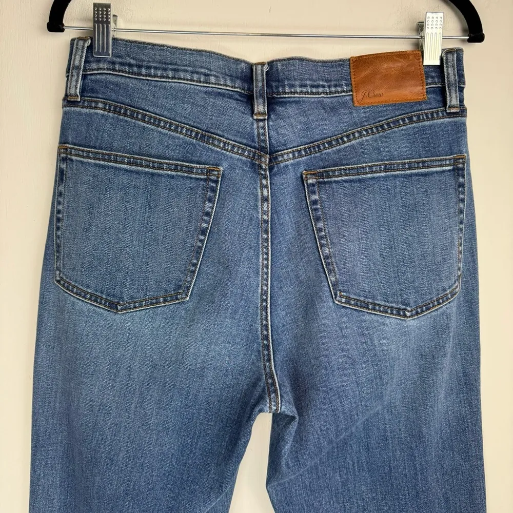 J. Crew Ashbury Flare Sz 29 High Rise Medium Wash Stretch Raw Hem - Image 10