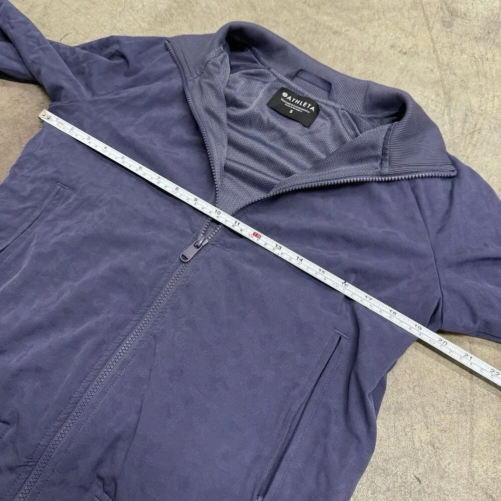 Athleta Brooklyn Bomber Jacket in Blue Leopard Size S - Image 6