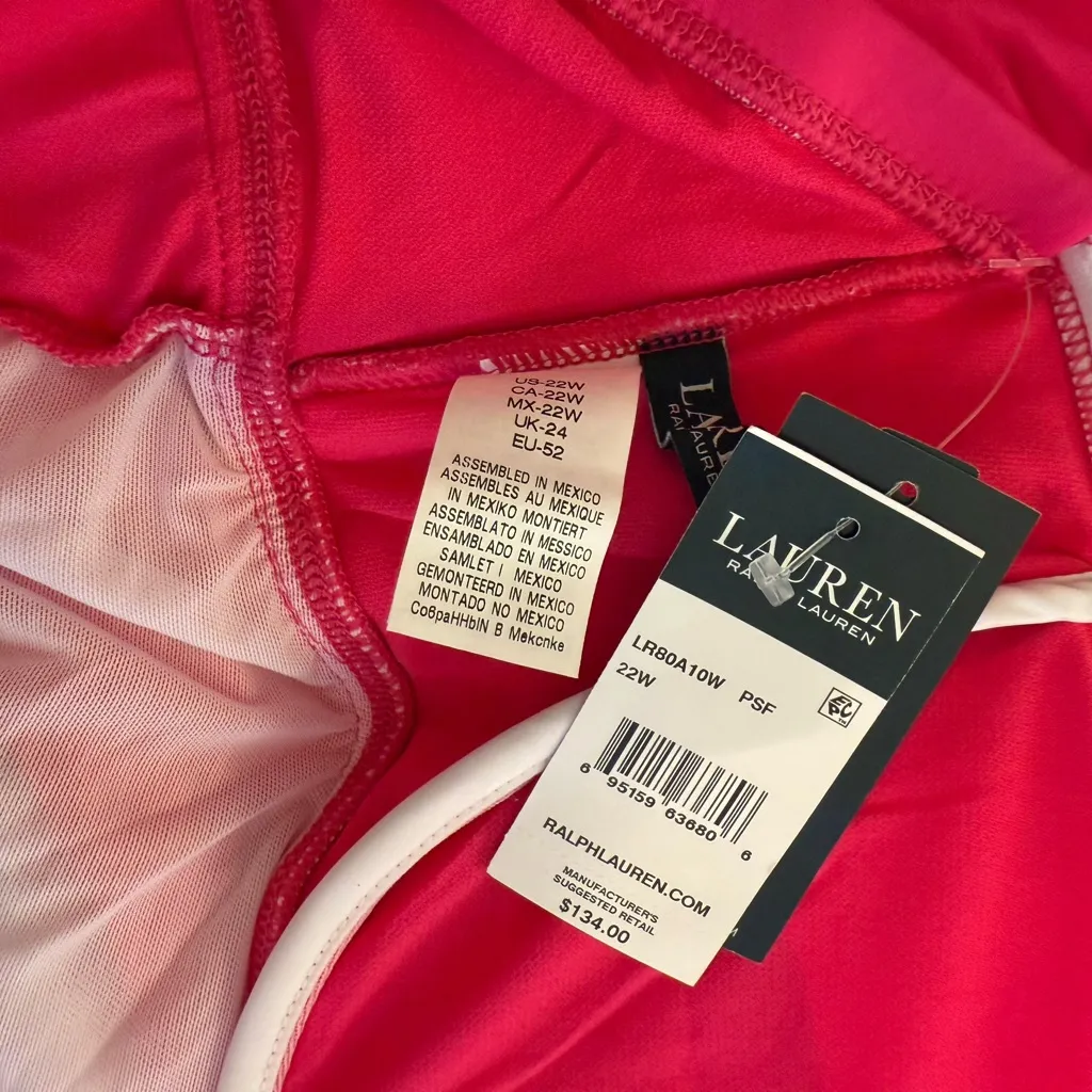 LAUREN RALPH LAUREN Beach Club Solids Twist Bandeau Underwire‎ One-Piece - Image 5