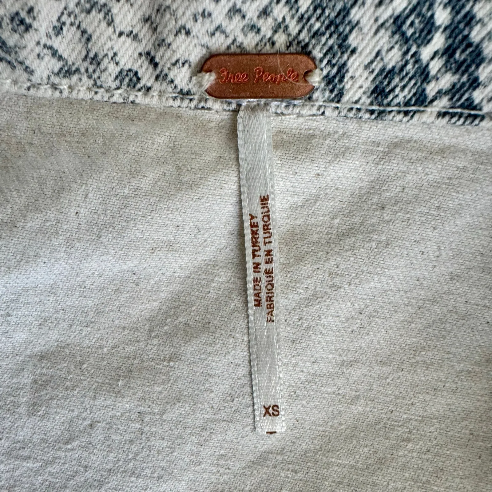 Free People Jacket Python Snake Denim Trucker Festival Gray womens XS - Image 11