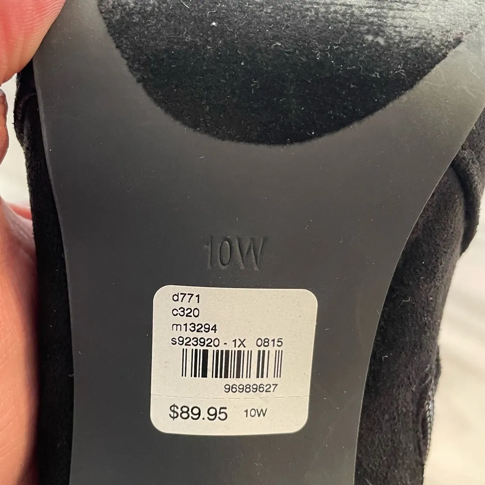 LANE BRYANT Black Suede Tall High Heeled Boots- Size 10W - Image 10