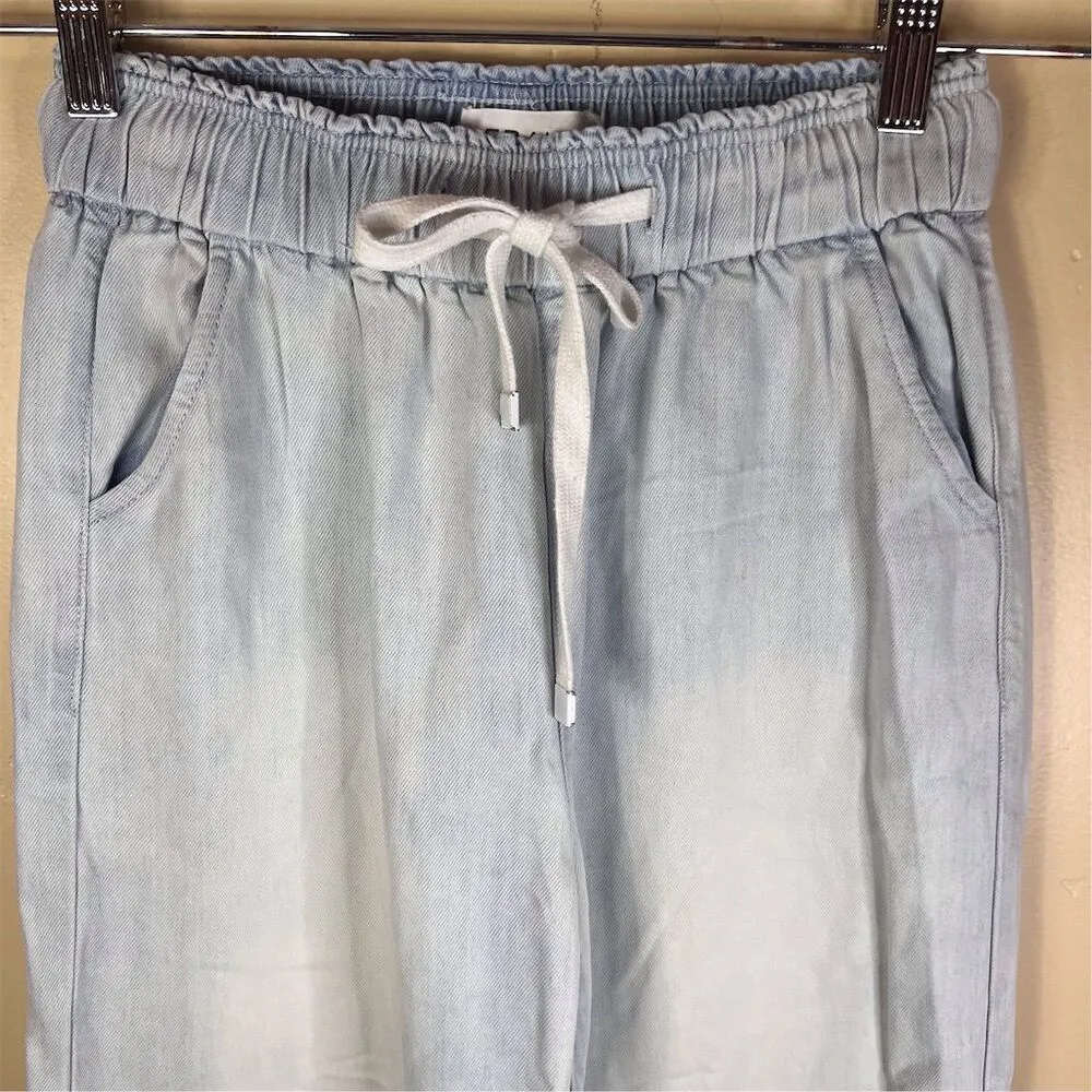 frame denim FRAME Super Drape Wide Leg Denim Drawstring Women's Chambray Pants Size Small‎ - Image 3