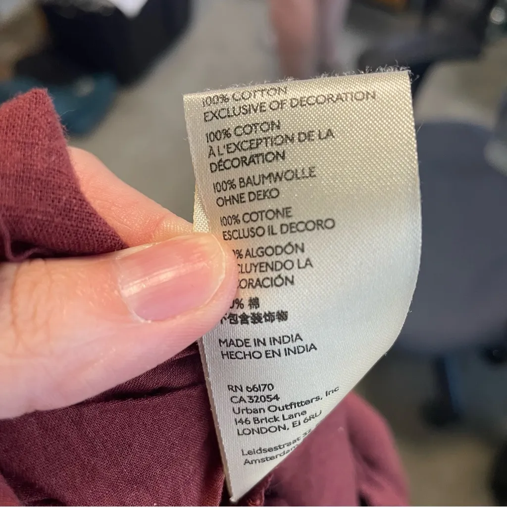 Free People Samantha Embroidered Puff Sleeve Button Front Maxi Dress Medium - Image 13