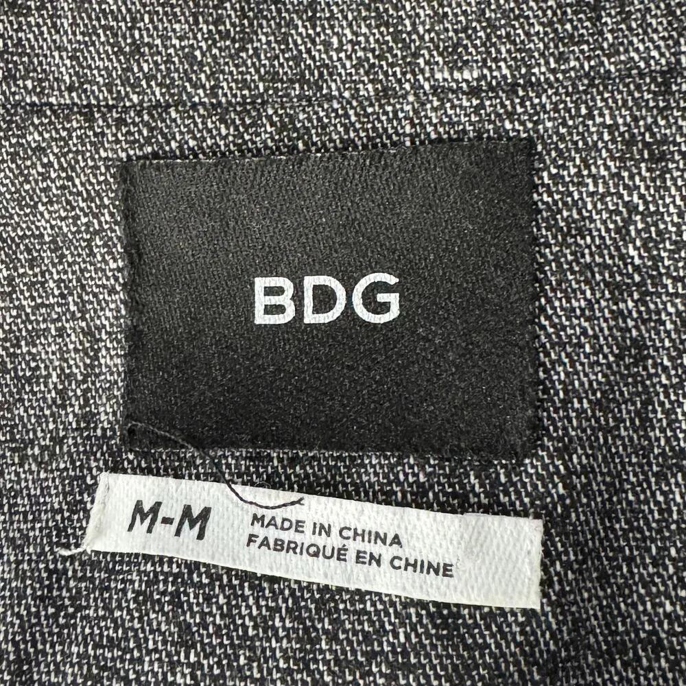 BDG UO Medium 2-Button Blazer Jacket Long Sleeve Lined Collared Black Marled - Image 7