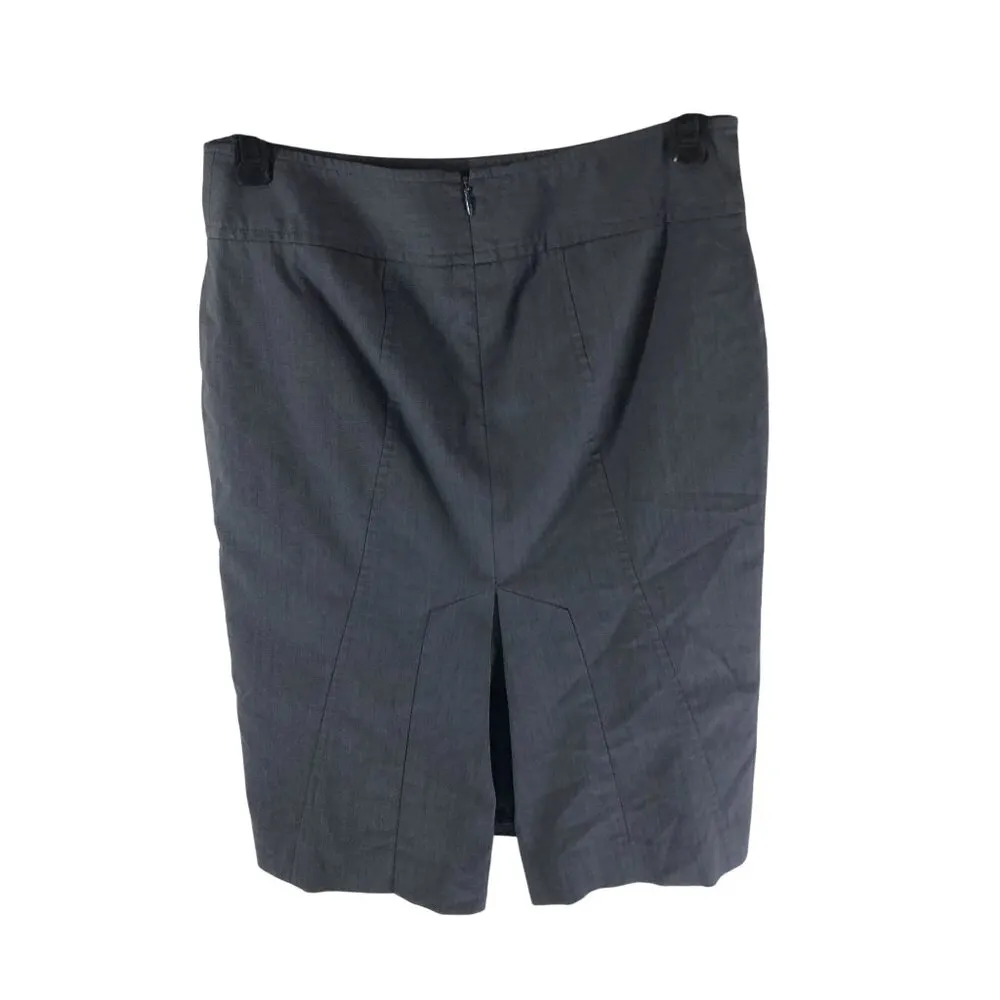 Express Pencil Skirt Back Pleat Lined Stretch Gray 0 - Image 2