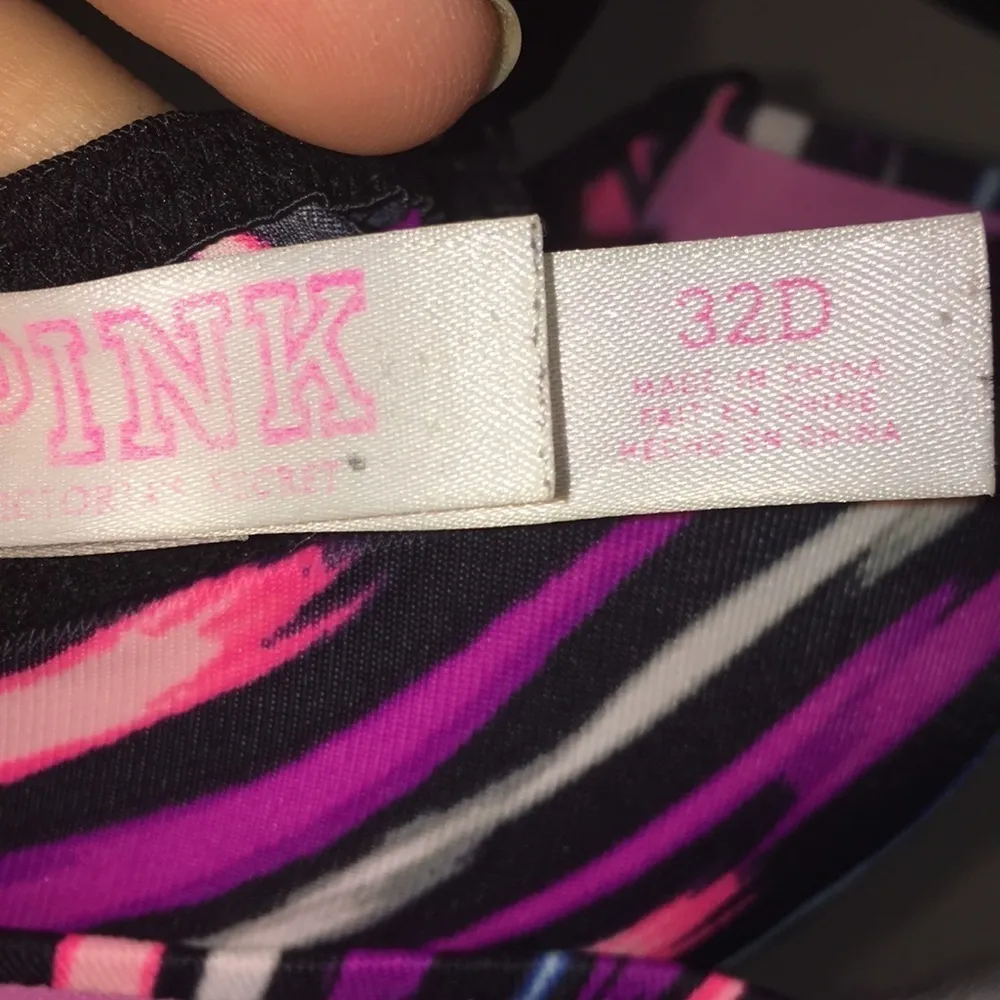Victoria’s Secret PINK colorful bra sz 32D paint slash bra comfy bra adjustable - Image 6