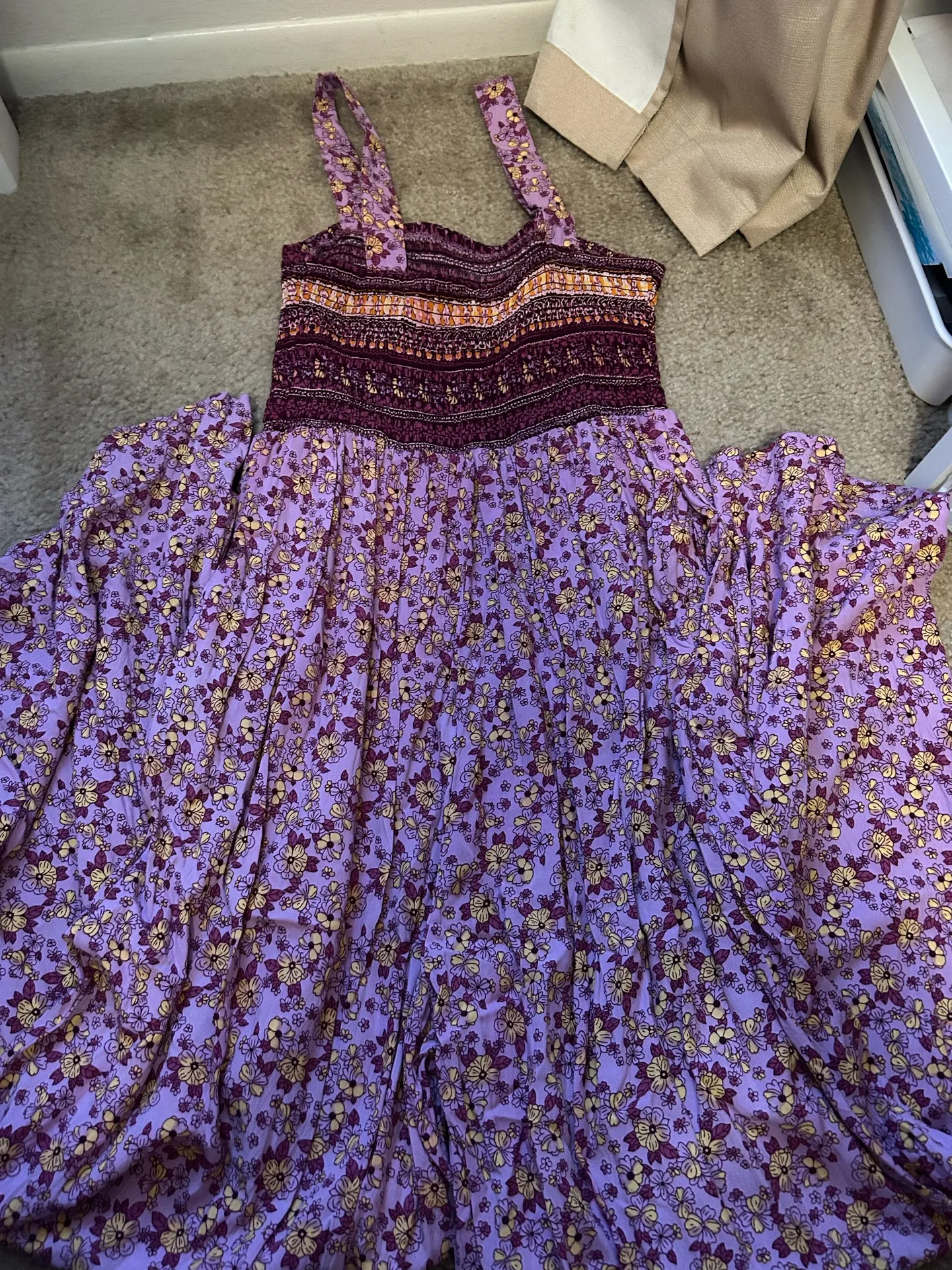 Purple floral tank top romper - Image 3