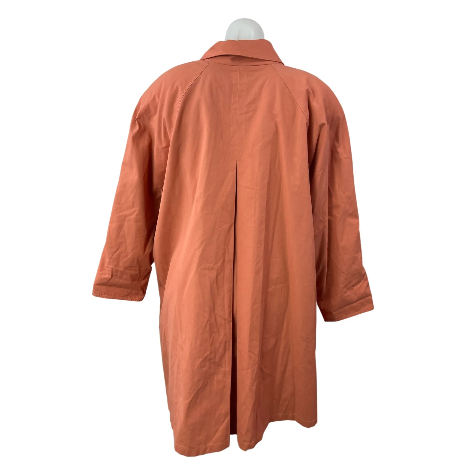Charon Women's Orange Oversized Collared Long Sleeve Trench Coat Jacket Size S - Image 2