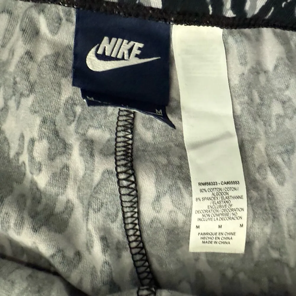 Nike Black Gray White Mottled Print Camouflage Soft Pull On Leggings size M - Image 5