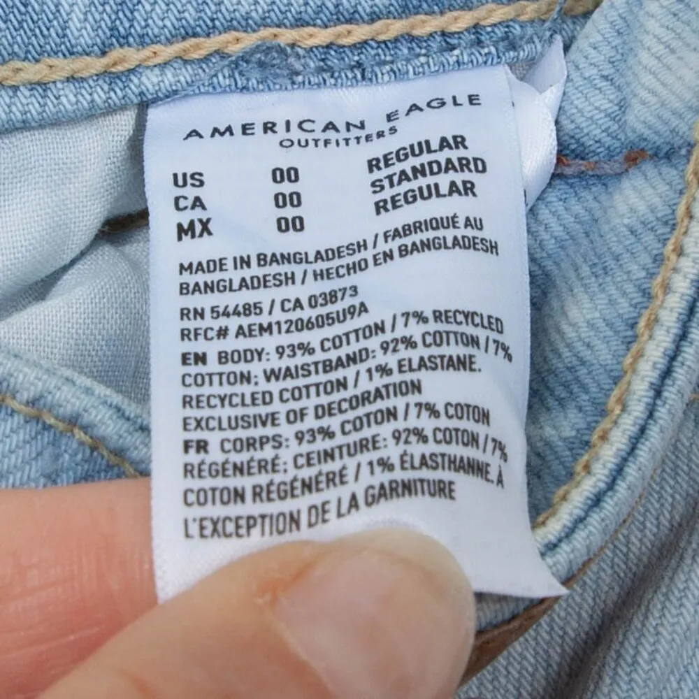 American Eagle Distressed Highest Rise‎ Mom Jeans Women's Size 00 Regular - Image 7