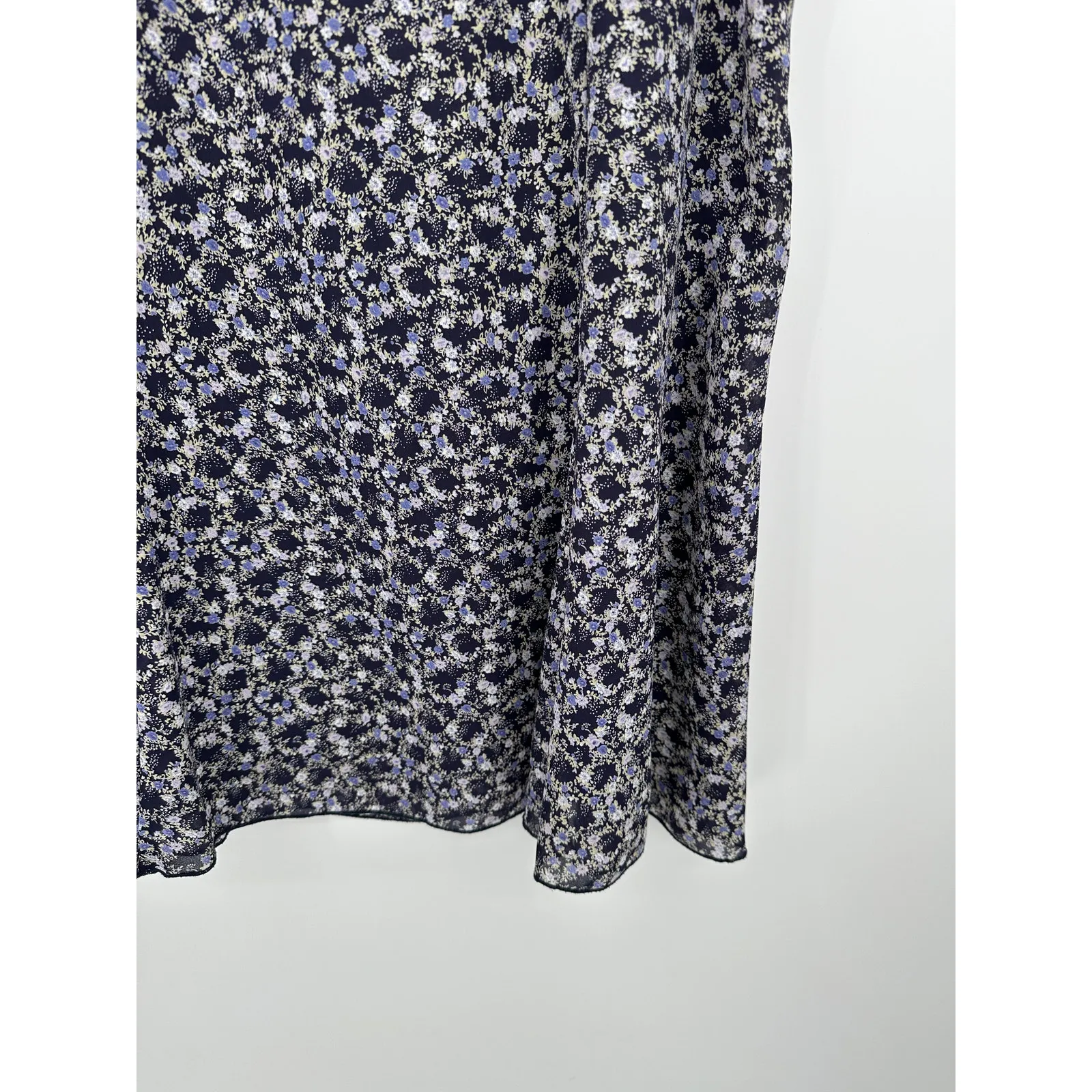 Dressbarn Skirt Women Large Purple Microfloral Knee Length Skirt Stretch Waist - Image 3