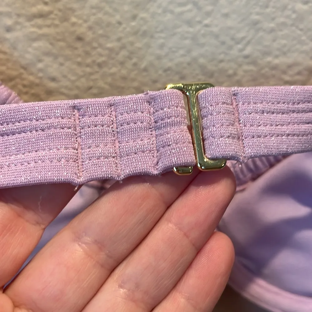 New  Women’s Shirred Bikini Top Light Purple Sparkle Size XXS NWT - Image 8