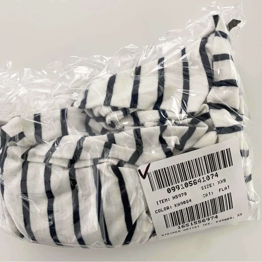 NWT J. Crew Long-Sleeve Striped Artist Tee Marker Stripe Ivory Navy - Image 5