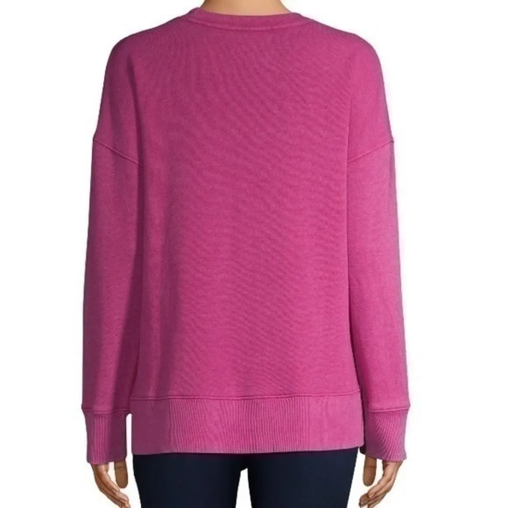 Pink Sweatshirt Split Hem Size M - Image 4