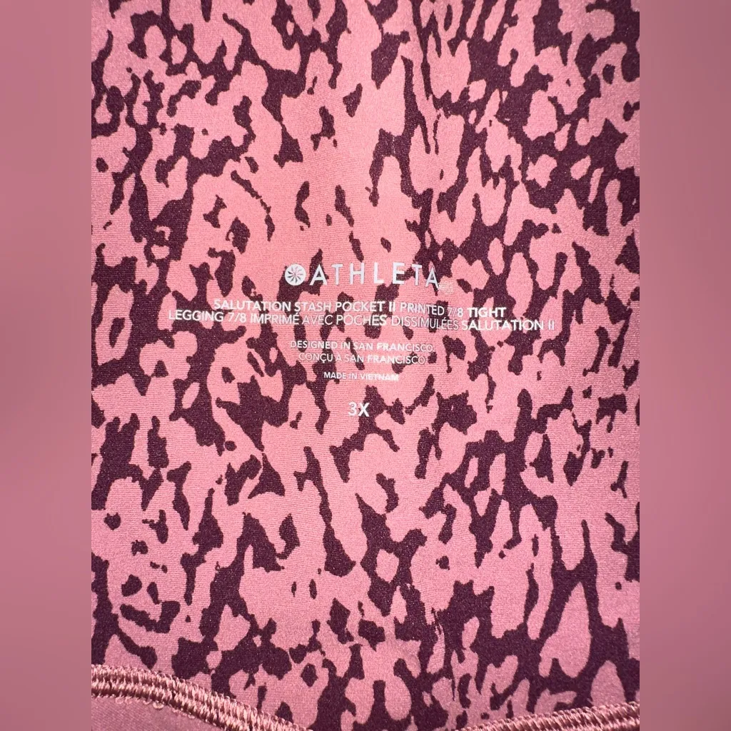 Athleta Womens Salutation Stash Pocket II Printed 7/8 Tight Tawny Rose SIZE 3X - Image 5