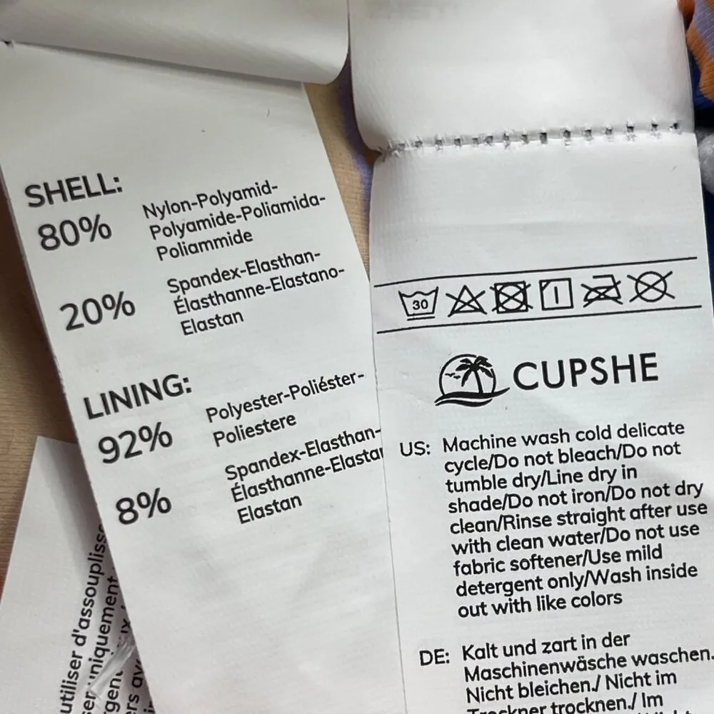 Cupshe Tropical Bikini Set Womens Size XL Strappy Back Top & Reversible Low Rise - Image 10