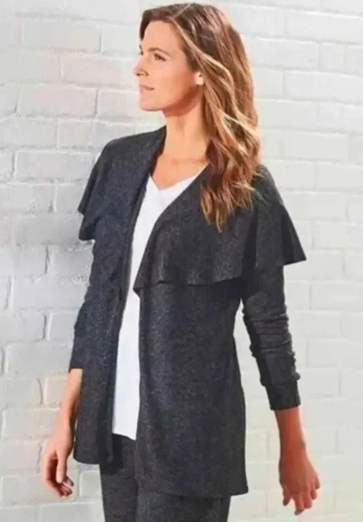 Soft Surroundings Marabella Cardigan Charcoal Heather Cozy Women’s Small - Image 1