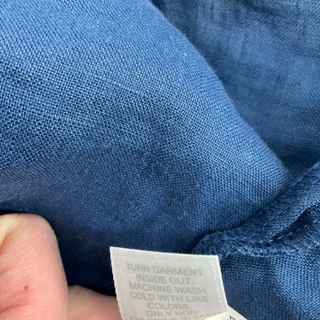 Pure Jill Womens Blue Sleeveless Layered Linen Dress M lagenlook layering boho Size M - Image 5