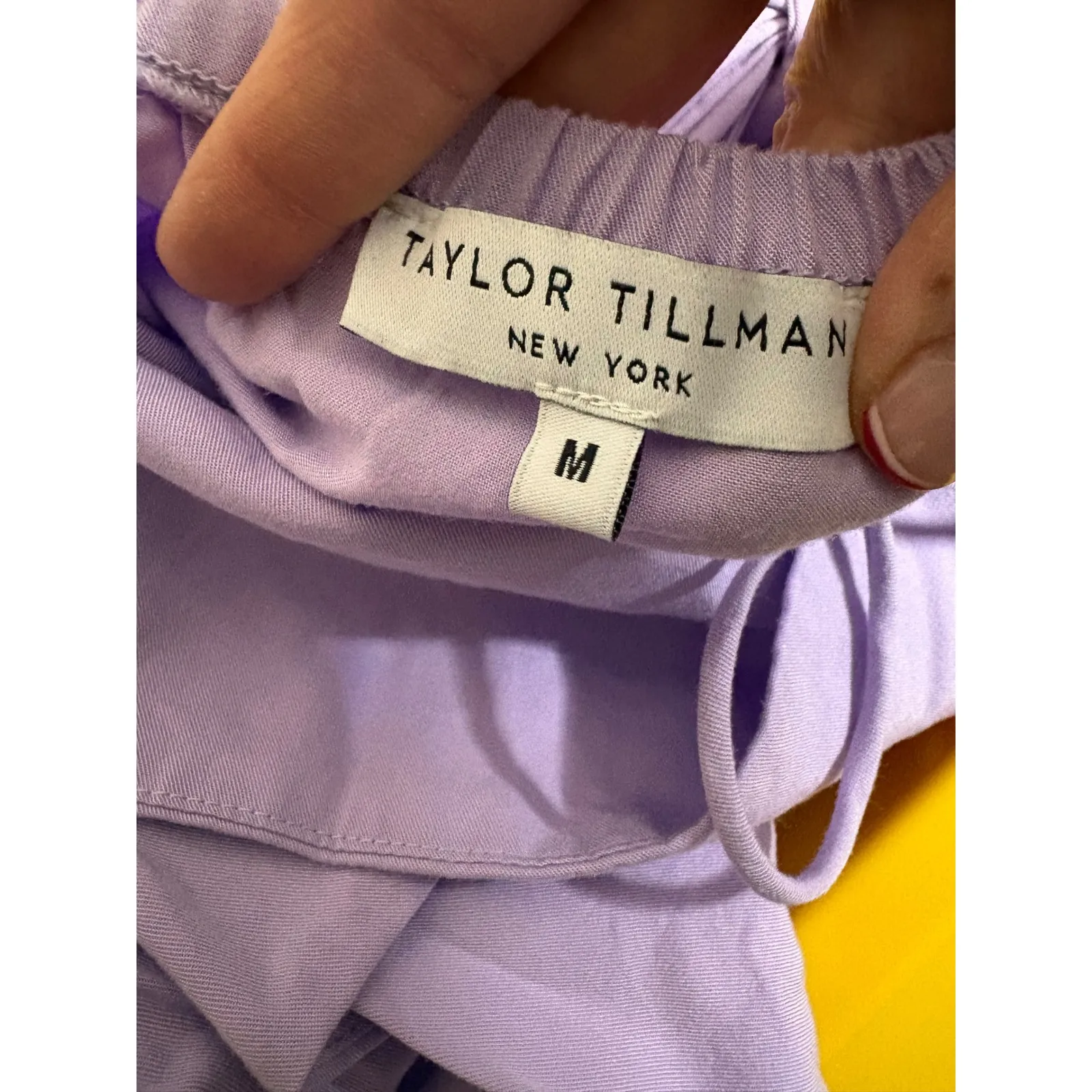 TAYLOR TILLMAN New York Lilac Purple Twill Set Top Shorts M Size M - Image 9